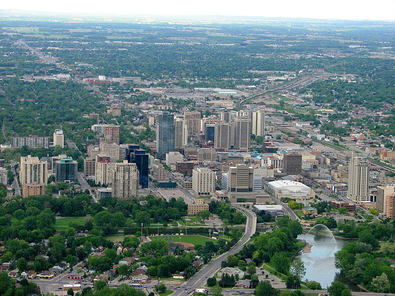 An aerial view of London, Ontario