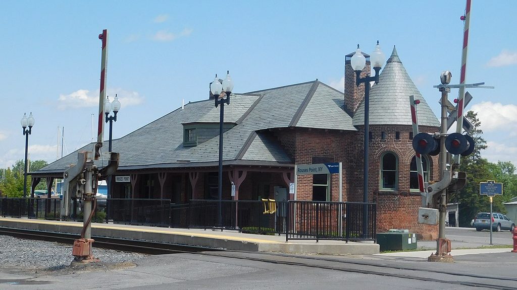Rouses Point Amtrak station in July 2017, photo by Adam Moss